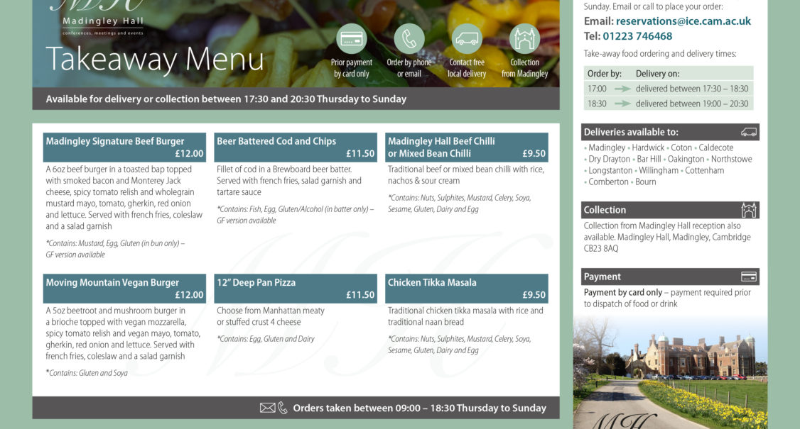 Madingley Takeaway Menu